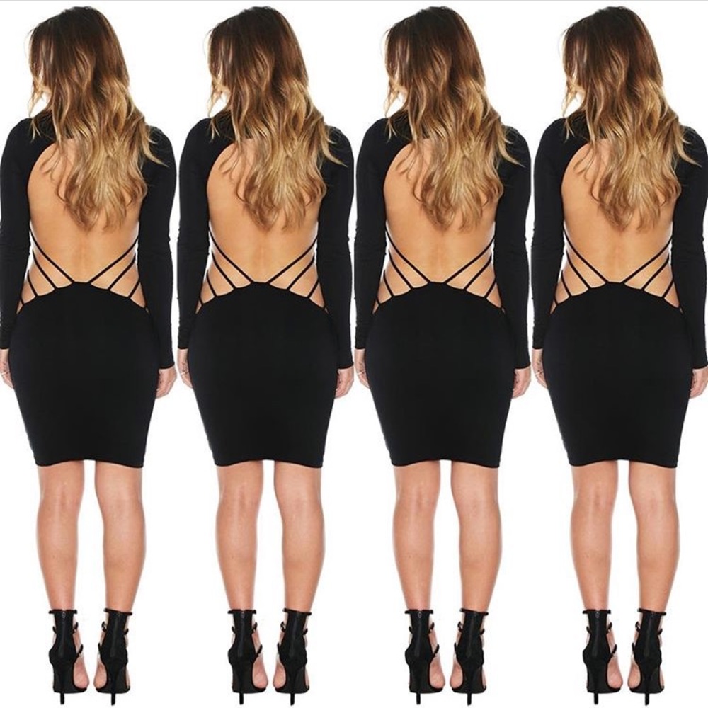 naked wardrobe Black Strappy Back Mini Dress